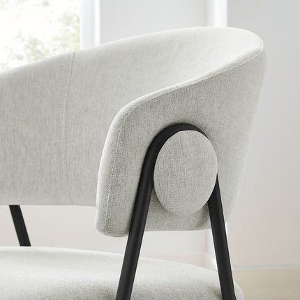 Modway EEI-7045 Nella Upholstered Heathered Chenille Dining Chairs Set of 2 Modway