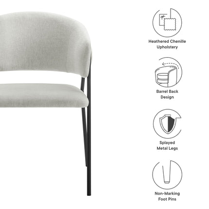 Modway EEI-7045 Nella Upholstered Heathered Chenille Dining Chairs Set of 2 Modway