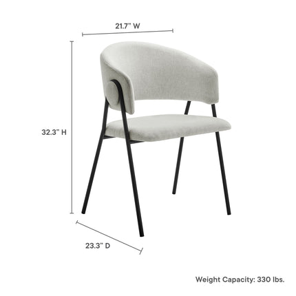 Modway EEI-7045 Nella Upholstered Heathered Chenille Dining Chairs Set of 2 Modway