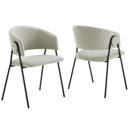 Modway EEI-7045 Nella Upholstered Heathered Chenille Dining Chairs Set of 2 Modway