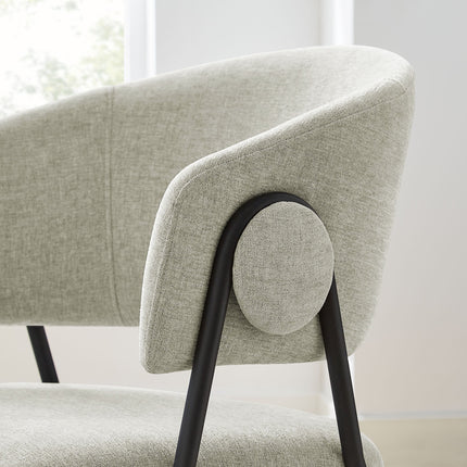 Modway EEI-7045 Nella Upholstered Heathered Chenille Dining Chairs Set of 2 Modway