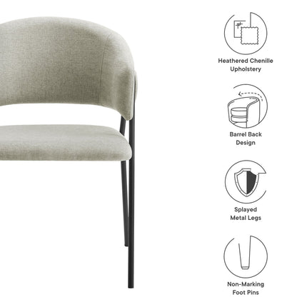Modway EEI-7045 Nella Upholstered Heathered Chenille Dining Chairs Set of 2 Modway
