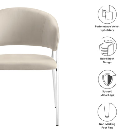 Modway EEI-7046 Nella Upholstered Performance Velvet Dining Chair Set of 2 Modway
