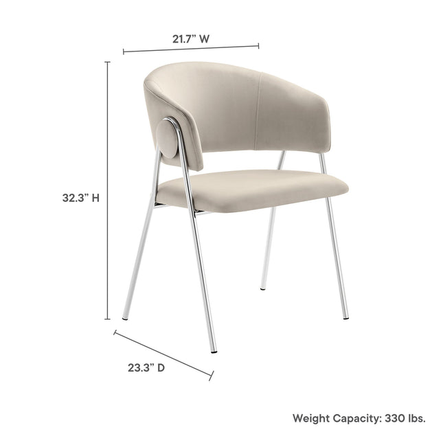 Modway EEI-7046 Nella Upholstered Performance Velvet Dining Chair Set of 2 Modway