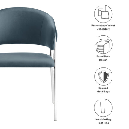 Modway EEI-7046 Nella Upholstered Performance Velvet Dining Chair Set of 2 Modway