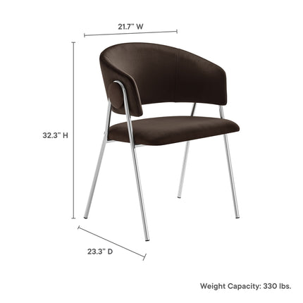 Modway EEI-7046 Nella Upholstered Performance Velvet Dining Chair Set of 2 Modway