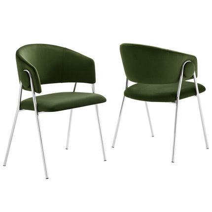 Modway EEI-7046 Nella Upholstered Performance Velvet Dining Chair Set of 2 Modway