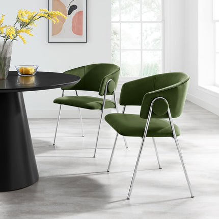 Modway EEI-7046 Nella Upholstered Performance Velvet Dining Chair Set of 2 Modway