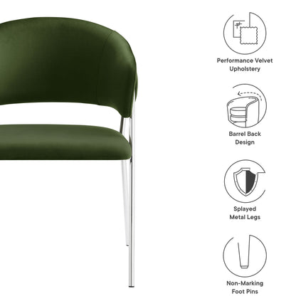 Modway EEI-7046 Nella Upholstered Performance Velvet Dining Chair Set of 2 Modway