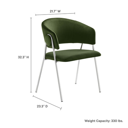 Modway EEI-7046 Nella Upholstered Performance Velvet Dining Chair Set of 2 Modway
