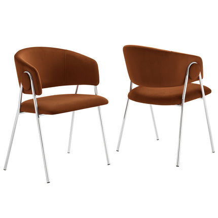 Modway EEI-7046 Nella Upholstered Performance Velvet Dining Chair Set of 2 Modway