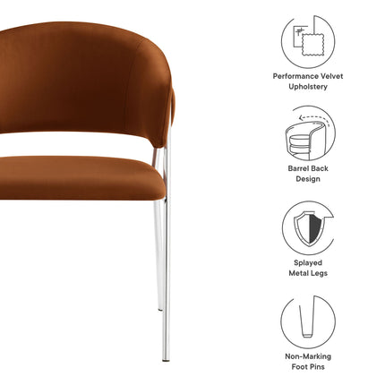 Modway EEI-7046 Nella Upholstered Performance Velvet Dining Chair Set of 2 Modway