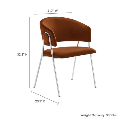 Modway EEI-7046 Nella Upholstered Performance Velvet Dining Chair Set of 2 Modway