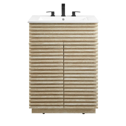 Modway EEI-7047 Render 24" Faux Travertine Bathroom Vanity With Sink Modway