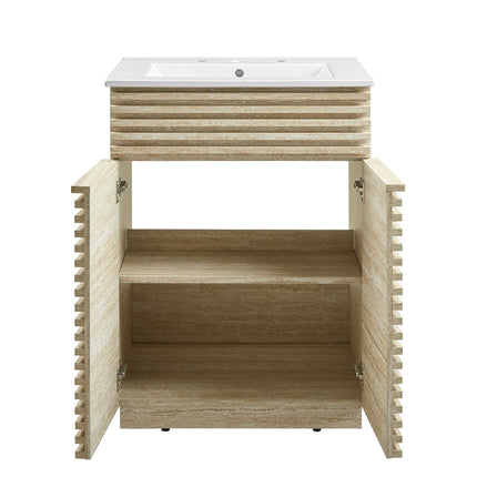 Modway EEI-7047 Render 24" Faux Travertine Bathroom Vanity With Sink Modway