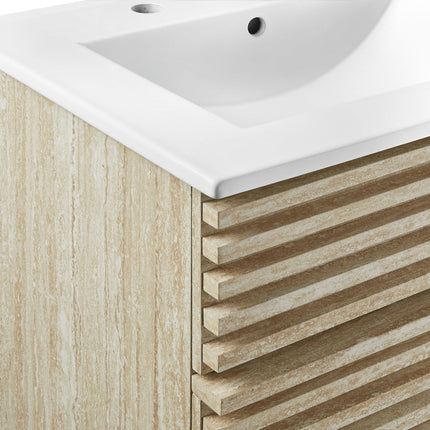 Modway EEI-7047 Render 24" Faux Travertine Bathroom Vanity With Sink Modway