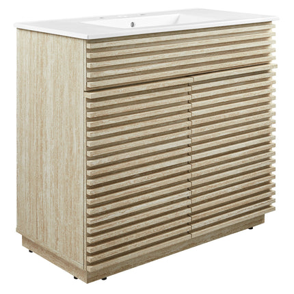 Modway EEI-7049 Render 36" Faux Travertine Bathroom Vanity With Sink Modway