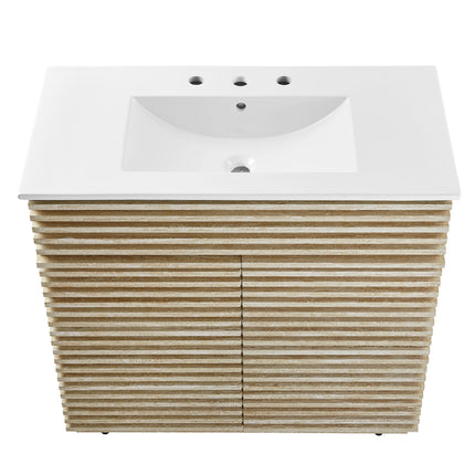 Modway EEI-7049 Render 36" Faux Travertine Bathroom Vanity With Sink Modway