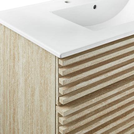 Modway EEI-7049 Render 36" Faux Travertine Bathroom Vanity With Sink Modway