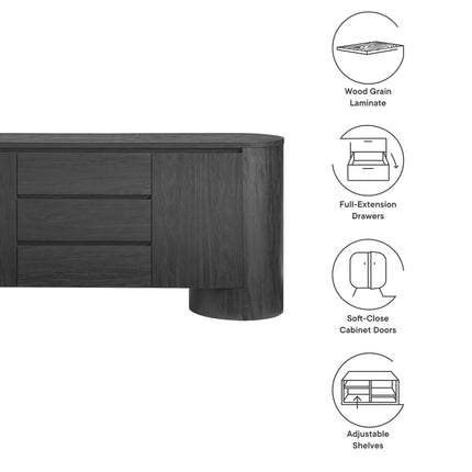Modway EEI-7050 Duval 71" Rounded Sideboard Storage Cabinet Modway