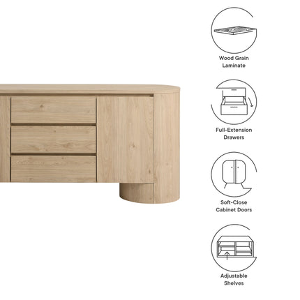 Modway EEI-7050 Duval 71" Rounded Sideboard Storage Cabinet Modway