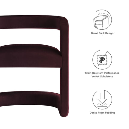 Modway EEI-7052 Winslow Barrel Performance Velvet Dining Chair Modway