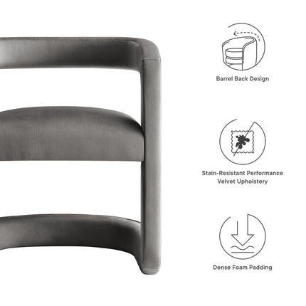 Modway EEI-7052 Winslow Barrel Performance Velvet Dining Chair Modway