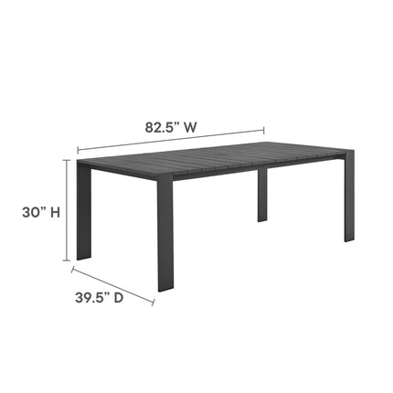 Modway EEI-7054 Tahoe Rectangular Outdoor Patio Aluminum Dining Table - Plaza Home Decor