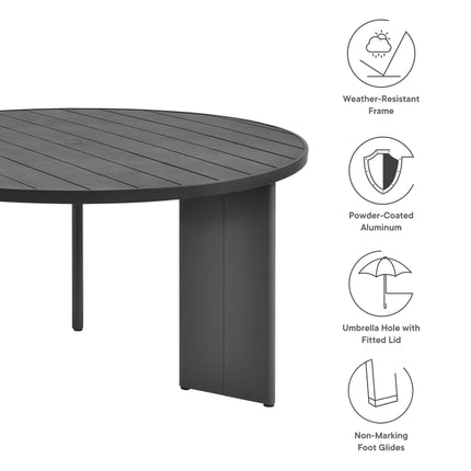 Modway EEI-7055 Tahoe Round Outdoor Patio Aluminum Dining Table - Plaza Home Decor
