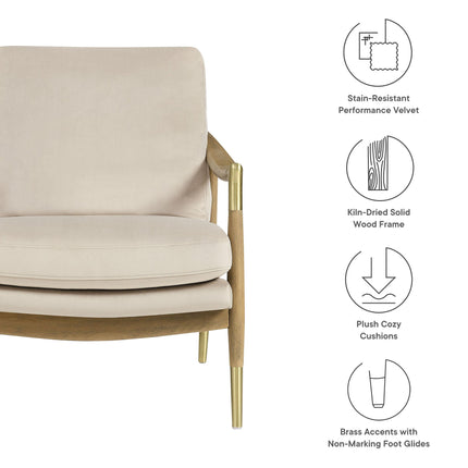 Modway EEI-7056 Langford Performance Velvet Accent Armchair Modway