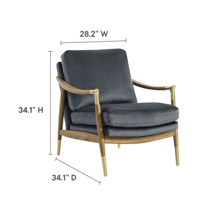 Modway EEI-7056 Langford Performance Velvet Accent Armchair Modway