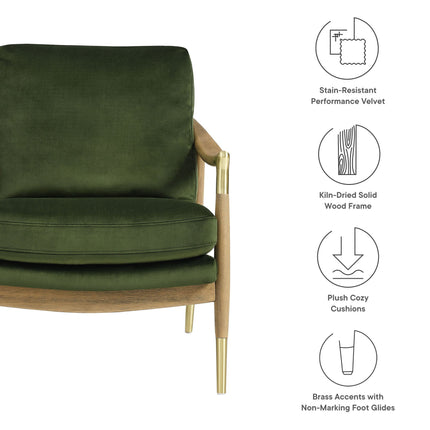 Modway EEI-7056 Langford Performance Velvet Accent Armchair Modway