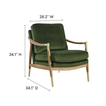 Modway EEI-7056 Langford Performance Velvet Accent Armchair Modway