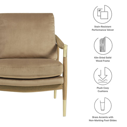 Modway EEI-7056 Langford Performance Velvet Accent Armchair Modway