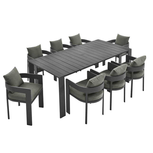 Modway EEI-7059 Tahoe 9-Piece Outdoor Patio Aluminum Dining Set - Plaza Home Decor