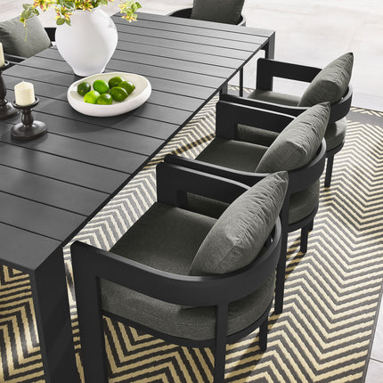 Modway EEI-7059 Tahoe 9-Piece Outdoor Patio Aluminum Dining Set - Plaza Home Decor