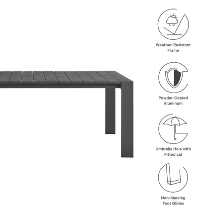 Modway EEI-7059 Tahoe 9-Piece Outdoor Patio Aluminum Dining Set - Plaza Home Decor