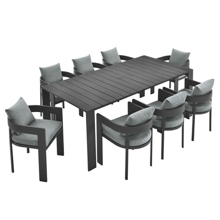 Modway EEI-7059 Tahoe 9-Piece Outdoor Patio Aluminum Dining Set - Plaza Home Decor