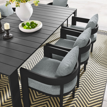 Modway EEI-7059 Tahoe 9-Piece Outdoor Patio Aluminum Dining Set - Plaza Home Decor