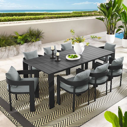Modway EEI-7059 Tahoe 9-Piece Outdoor Patio Aluminum Dining Set - Plaza Home Decor