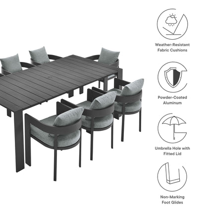 Modway EEI-7059 Tahoe 9-Piece Outdoor Patio Aluminum Dining Set - Plaza Home Decor