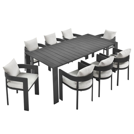 Modway EEI-7059 Tahoe 9-Piece Outdoor Patio Aluminum Dining Set - Plaza Home Decor