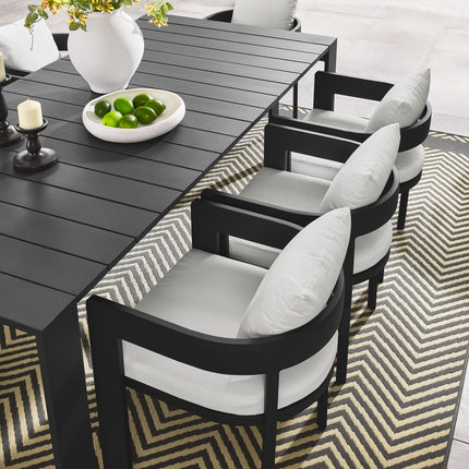 Modway EEI-7059 Tahoe 9-Piece Outdoor Patio Aluminum Dining Set - Plaza Home Decor