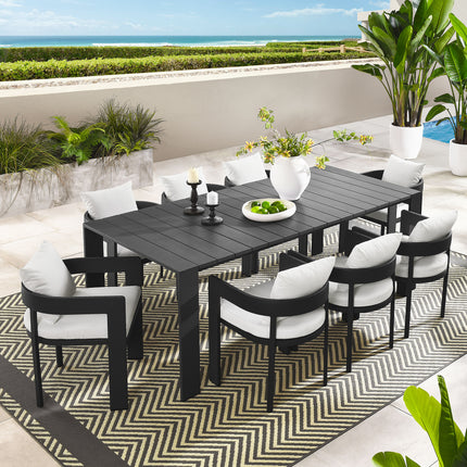 Modway EEI-7059 Tahoe 9-Piece Outdoor Patio Aluminum Dining Set - Plaza Home Decor