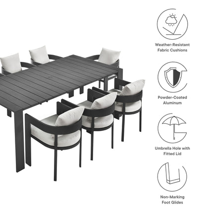 Modway EEI-7059 Tahoe 9-Piece Outdoor Patio Aluminum Dining Set - Plaza Home Decor