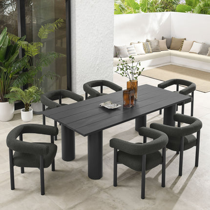 Modway EEI-7062 Nautica 7-Piece Rectangular Outdoor Patio Aluminum Dining Table and Chairs Set Modway