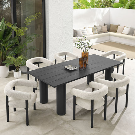 Modway EEI-7062 Nautica 7-Piece Rectangular Outdoor Patio Aluminum Dining Table and Chairs Set Modway