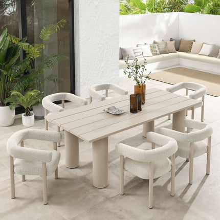 Modway EEI-7062 Nautica 7-Piece Rectangular Outdoor Patio Aluminum Dining Table and Chairs Set Modway