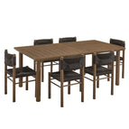 Walnut / Rattan and Aluminum