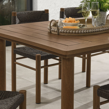 Modway EEI-7064 Parkland 7-Piece Rectangular Outdoor Patio Rattan and Aluminum Dining Table and Chairs Set Modway